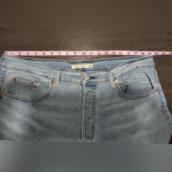 Levi's Ribcage Straight Ankle Jeans Plus Sz 18W Light Wash Button Fly - Picture 4 of 16